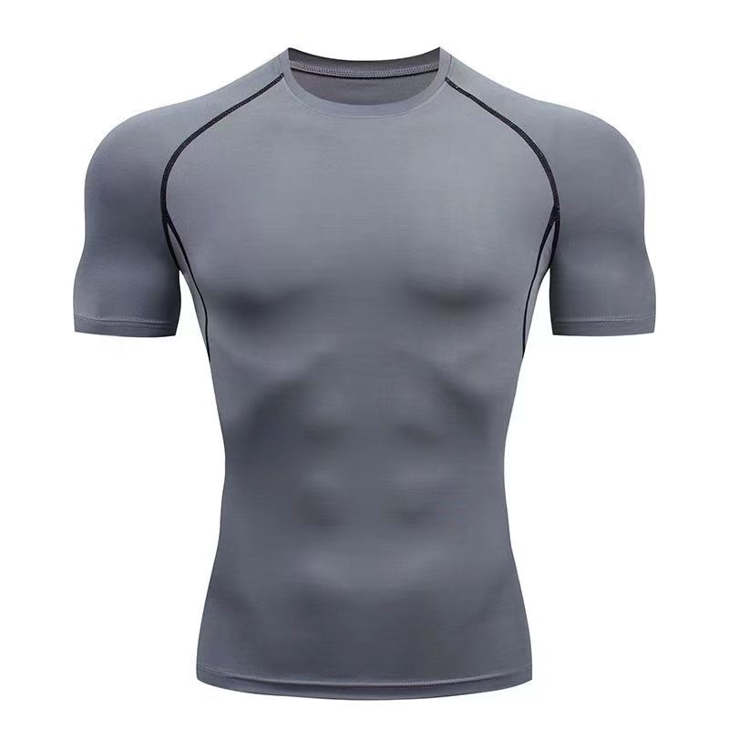 Sports T-shirt Men's Quick Drying Short Sleeved Sports T-shirt Top Gym Fitness Tight Fitting Shirt Training Running T-shirt Men'