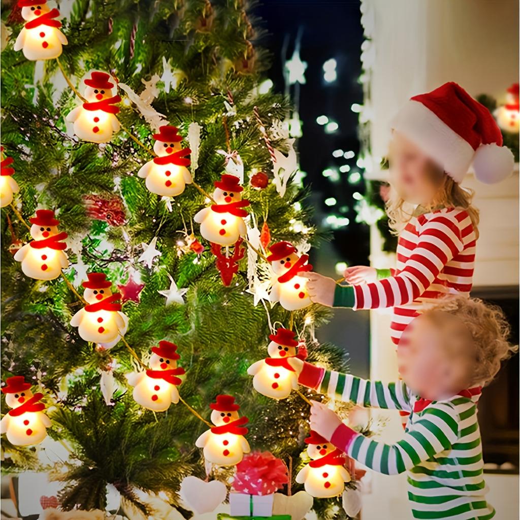 high quality1pc LED / Self-Lit Snowman String Lights with -and-Play Button Control (No Color-Changing) - 64.96inch (10) Warm White-like Glow,