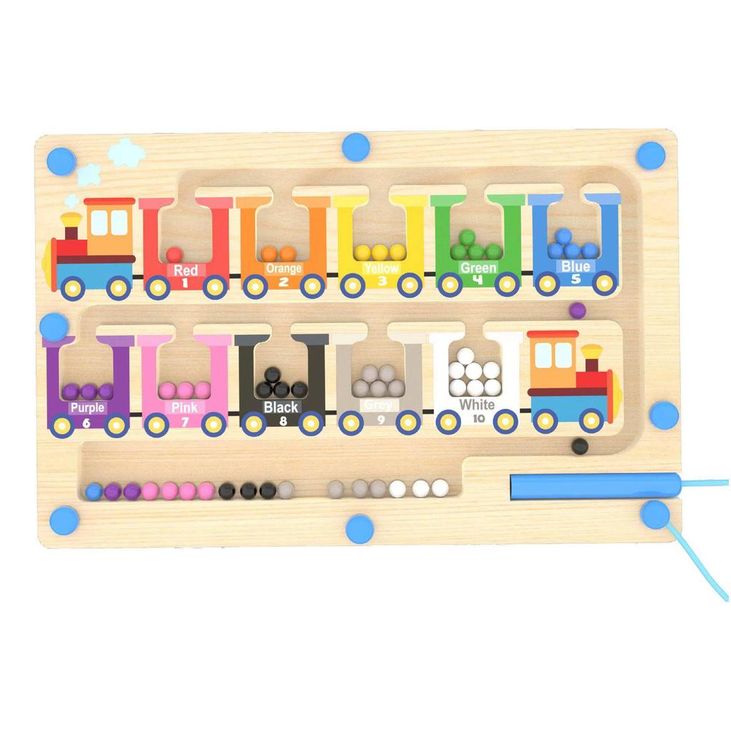 Children's Magnetic Bead Maze Toy: Educational Pen Control, Counting & Color Recognition Aid
