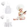 Baby Chef Apron Hat for Kids Costumes Chef Baby Cook Costume Newborn Pography Prop Newborn Hat Apron