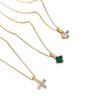 Rhombus Color Zirconium Necklace Light Luxury Fashion Collarbone Chain Classic Simple Versatile Necklace Women