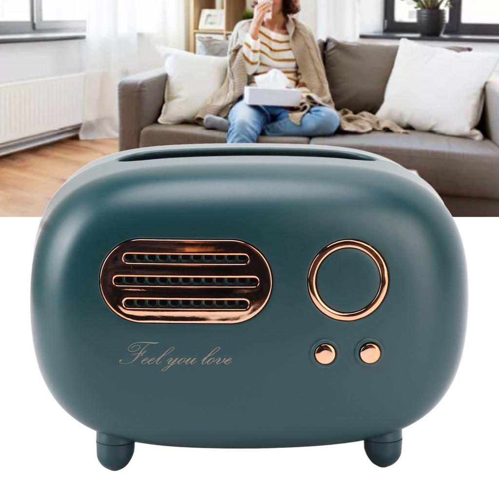 Retro Radio Model Tissue Box Desktop Paper Holder Vintage Dispenser Storage Napkin Case Organizer Wet Wipes Decoration Box