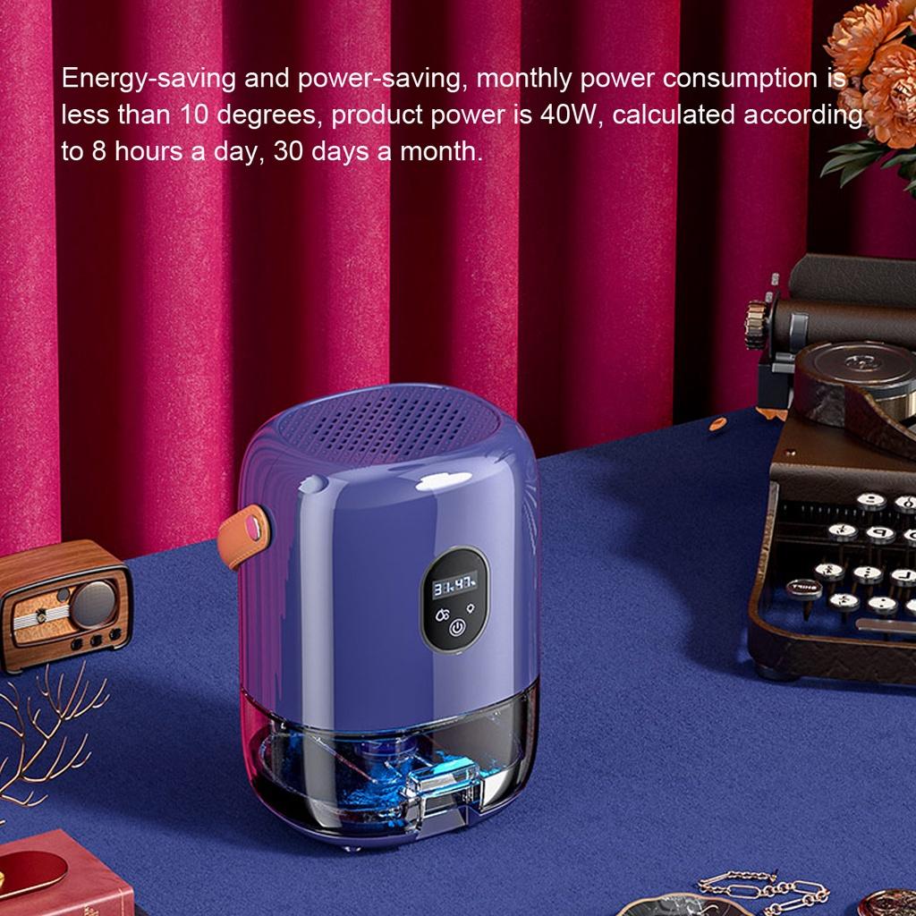 40W Household Dehumidifier Mini Air Dryer Moisture Absorber Air Purifier For Bedroom Kitchen Ultra-quiet 1000ML