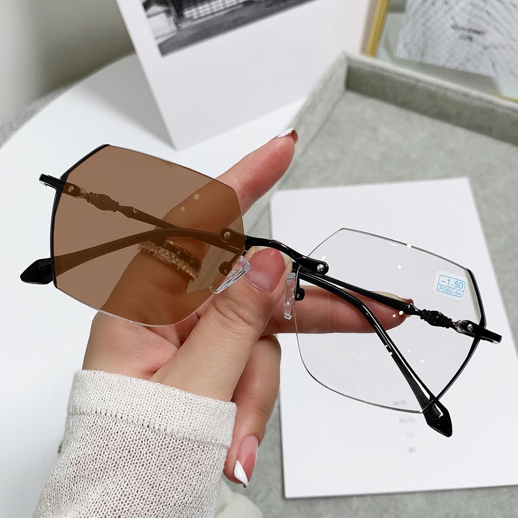 Photochromic Sun Glasses Women Fashion Myopia Glasses Anti Blue Light Eyeglasses 0 To -4 0 Outdoor UV Protection