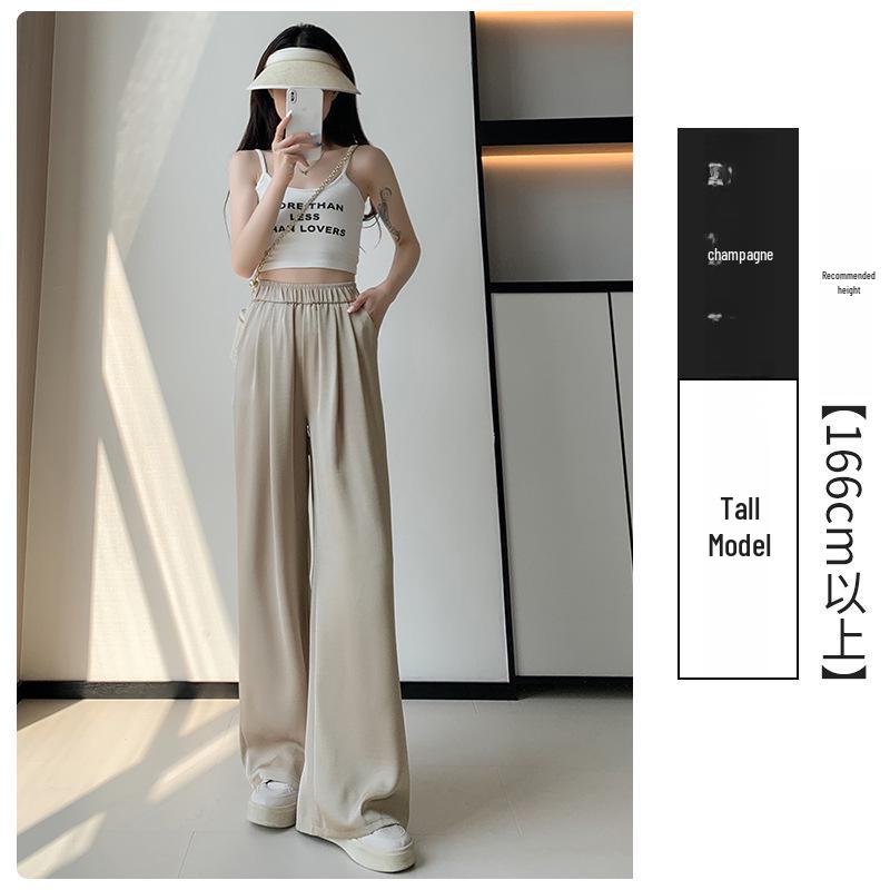 Dámské široké acetátové saténové kalhoty - High-end, ležérní, splývavý styl na léto