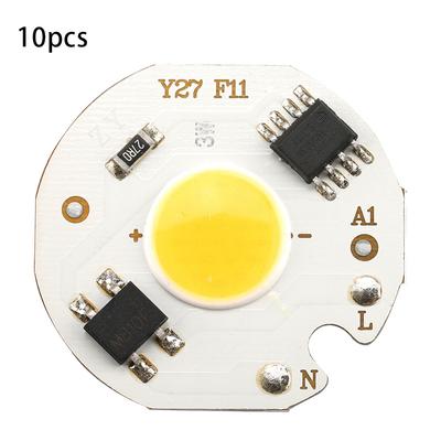 10PCS AC220V 3W Integrated Chip COB Beads Smart IC Bulb Lamp Light Source (Warm)