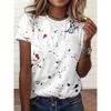 Farbklecks Damen-T-Shirt - Künstlerische Graffiti-Grafik, Lässige Alltagskleidung