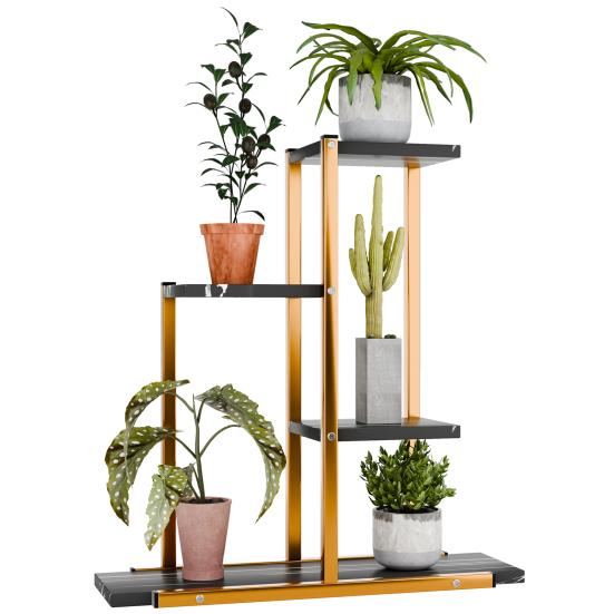 Pflanzenständer Indoor Etagen-Pflanzenständer für Zimmerpflanzen Mehrfacher Eck-Blumenständer für Wohnzimmer Mehrschichtiges Eisenkunst-Pflanzenregal