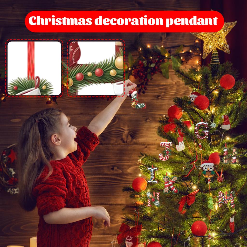 2D Christmas Decoration Pendant Christmas Tree Tag Theme Party Crafts Ornament