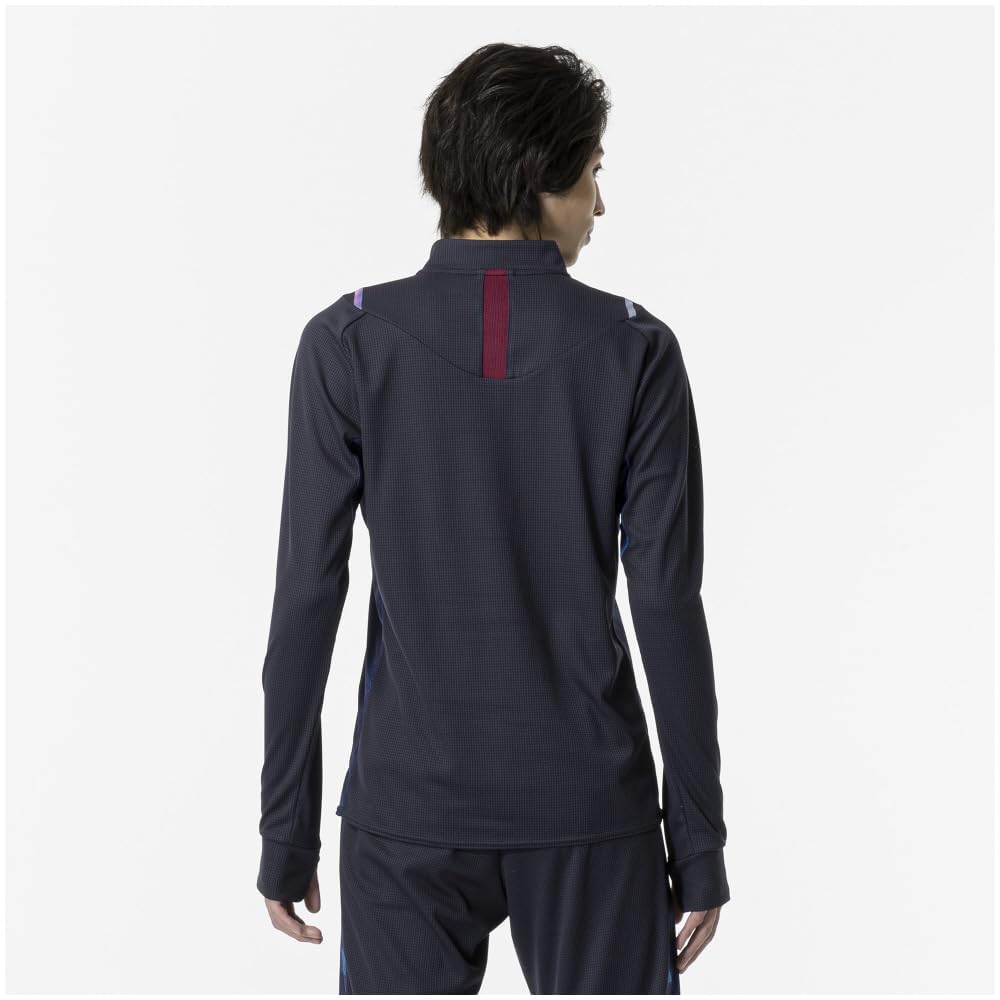 Training Wear Dry Aeroflow Half Zip Shirt Long Sleeve Highly Breathable 32MAA554 Deep Navy S [Mizuno] Men's