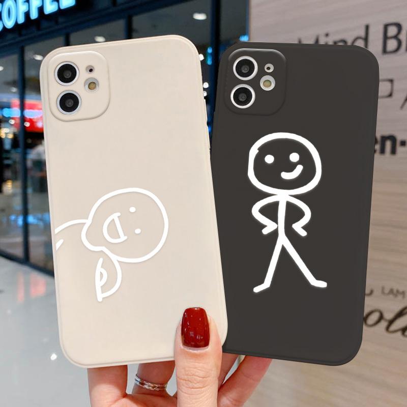 Fun and funny matchstick man phone case iPhone 16 15 14 13 12 11 Pro Max X XS XR 8 Plus silicone anti drop soft phone case