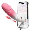 Vibrador Dildo Telescópico de Silicone Aquecido com Ventosa Potente e Textura Realista, Brinquedo Sexual Feminino Adulto