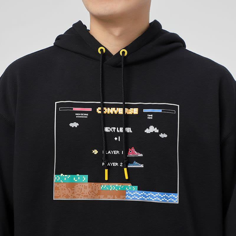 Converse Sweatshirts Men's Black Hooded Moderate Regular 10022413-A01