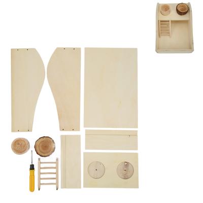 Hamster Sandbad Box Holz Kleintiere Dusche und Buddeln Sand Badewanne für Hamster Meerschweinchen