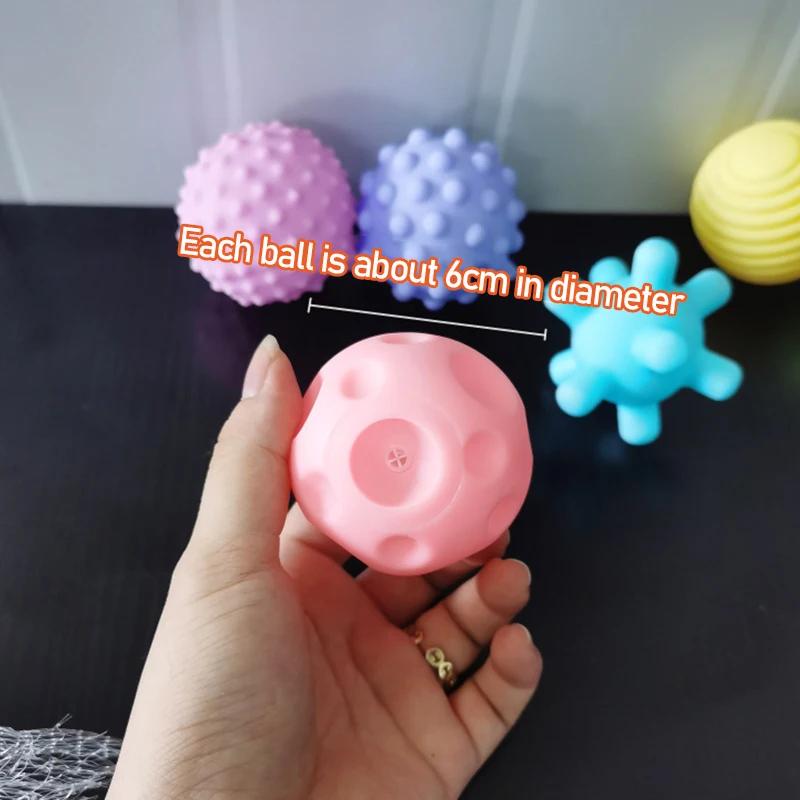 Baby Toys Hands Touch Ball Sensory Toy Infant rattle Massage Kawaii Soft Ball Tactile Developing For Babies