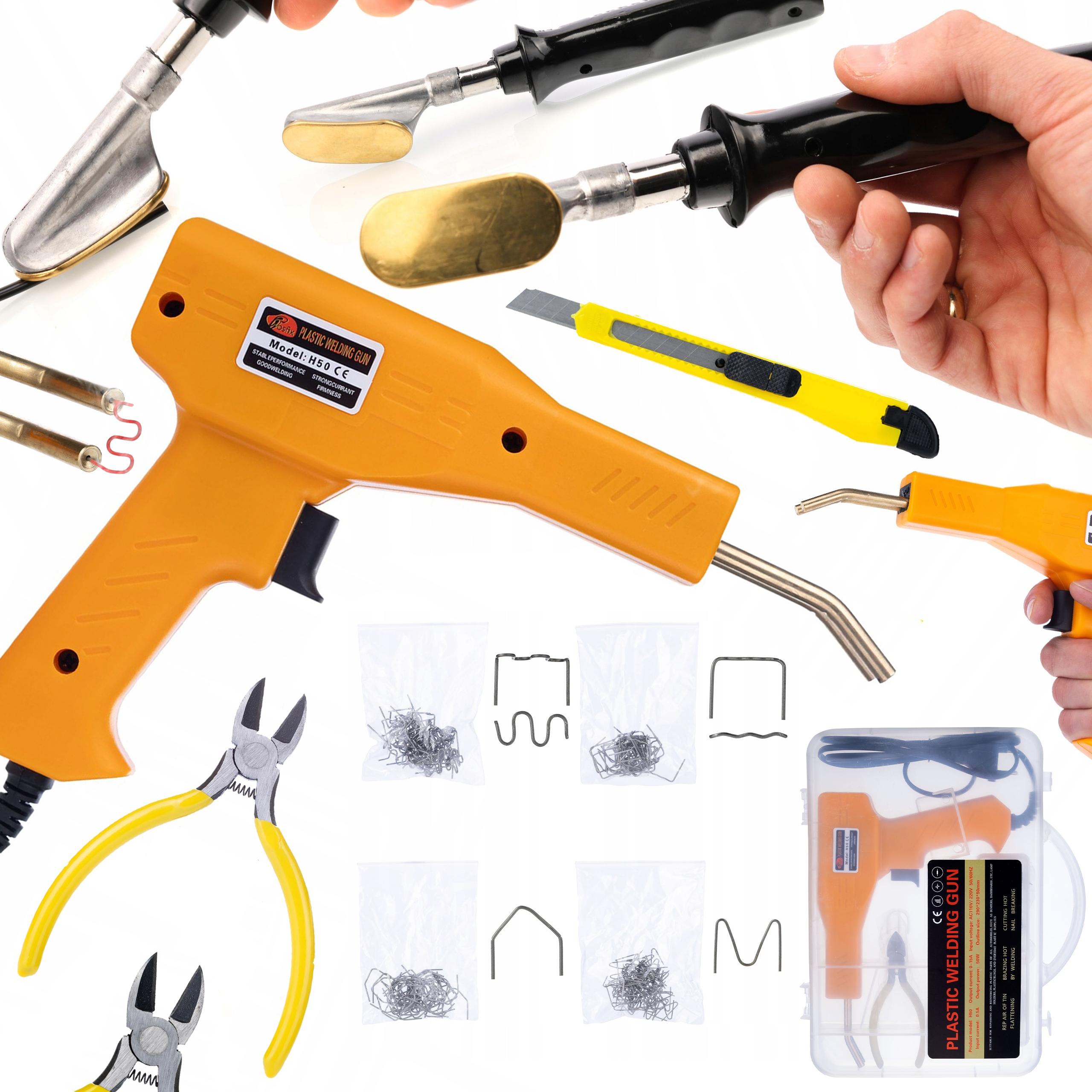 Rosfix Lutownica Żelazko do Wygładzania Plastiku + Zszywacz do Plastiku w Walizce – Wszechstronność Zastosowania | 200 Zszywek w Zestawie