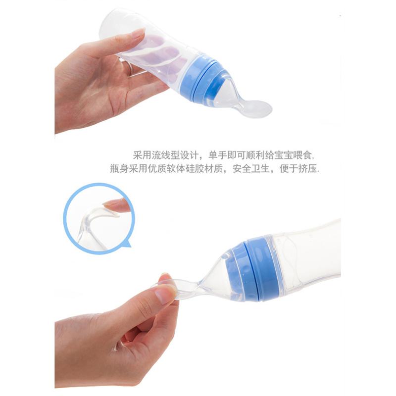 Soft Silicone Squeeze Spoon Baby Food Feeder For Infant Food Dispensing Feeding Fruit Pacifier