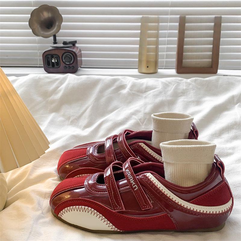 Women's Autumn Lightweight Velcro Mary Jane Sneakers - Thin-soled, Casual Sports, with Inner Height Increase.
