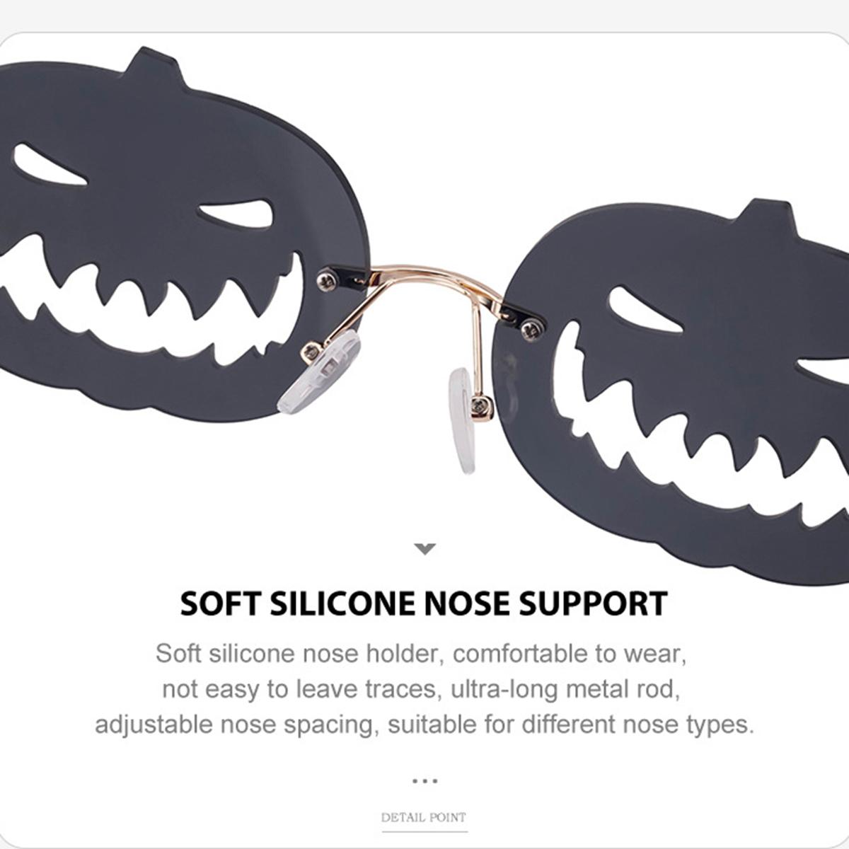 Новые солнцезащитные очки-тыквы на Хэллоуин для мужчин и женщин Tide Oval Box Hollow — фото 5