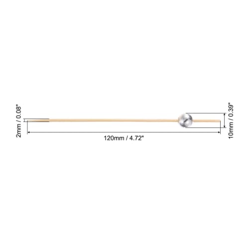 Uxcell Cocktail Toothpicks, Bamboo with Silver Pearl Beads, Long Fruit Sticks for Decorating Cocktail Skewers, Drinks, Appetizers, and Fruits, 120mm,