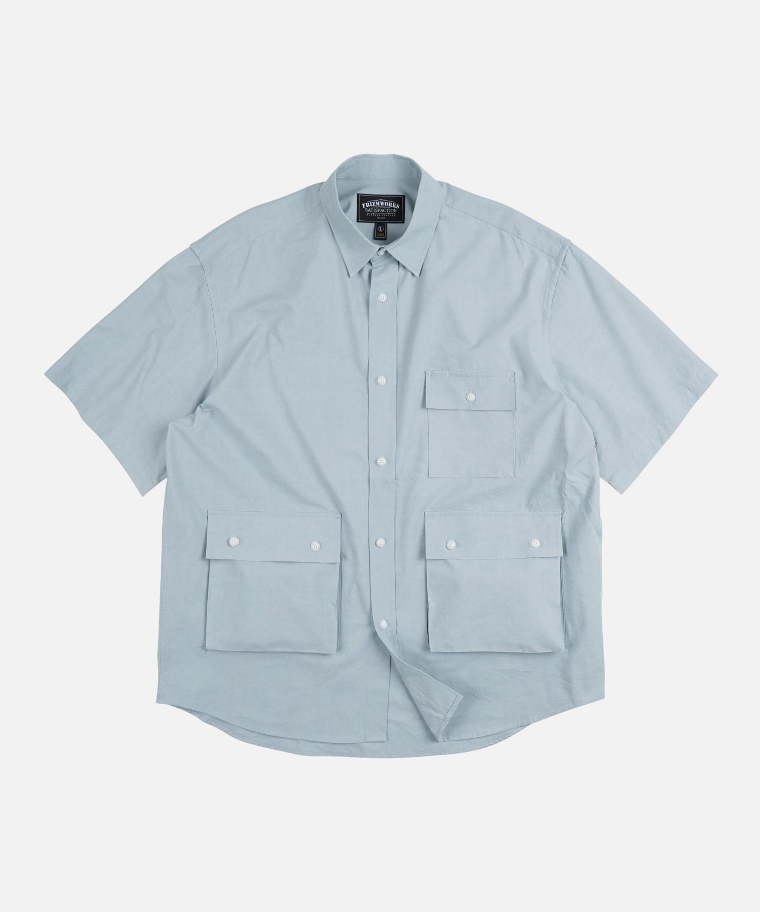 Prism Works Washed Triple Pocket Half Shirt _ Sky Blue Sky Blue/S