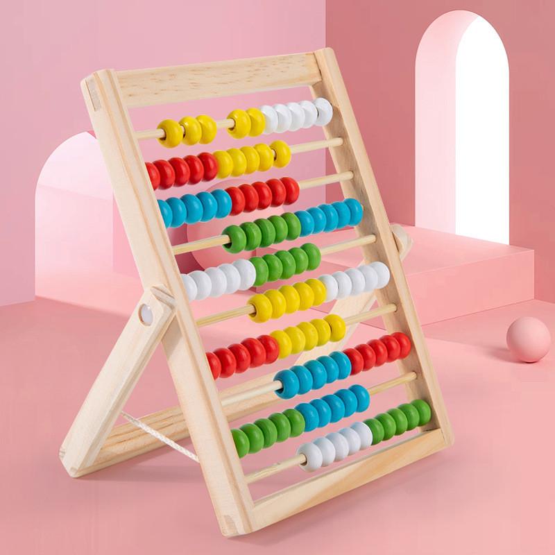 Hölzerner Zählrahmen für Mathematik, Lernspielzeug für Kindergarten- und Grundschüler