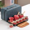 Black Pottery Kung Fu Tea Set Side Pot Household Outdoor Travel Gift Set Portable Simple Japanese Set
