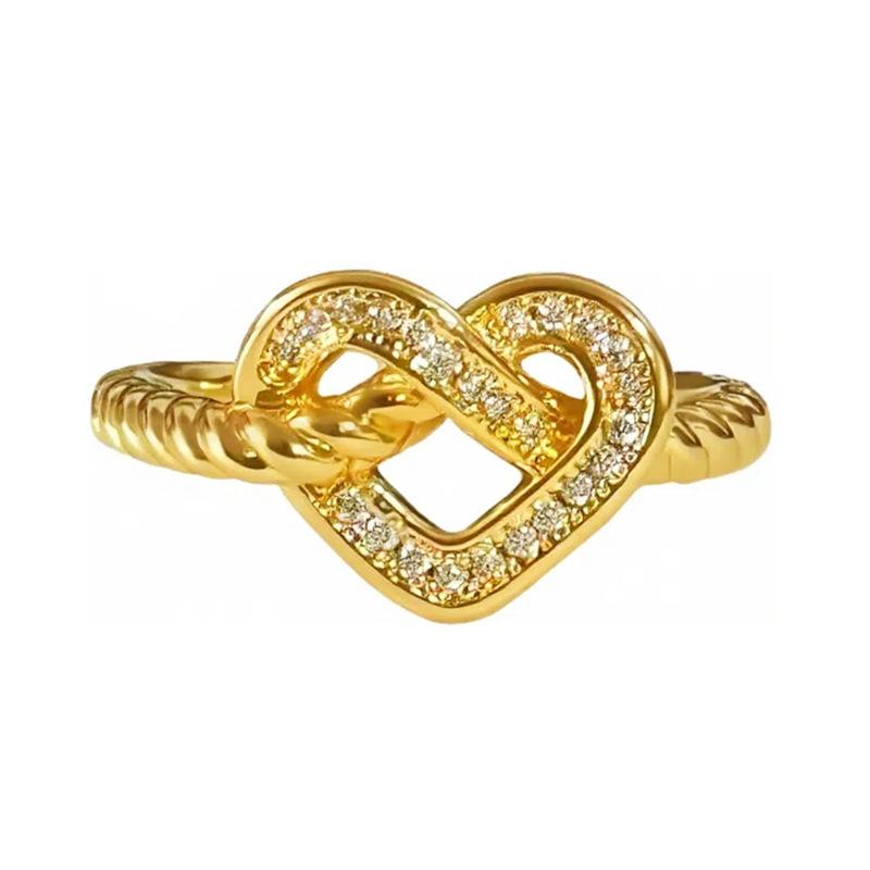 Micro Inlaid Personality Vintage Geometric Opening Ring Women'S Fashion Retro High Sense Niche Design Ring