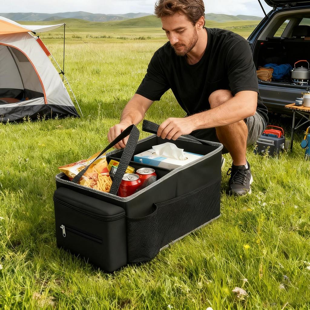 Trunk Organizer Multi Compartment Container Auto Back Seat Storage Container For Truck Sedan Pickup Scooter SUV Cargo Tools