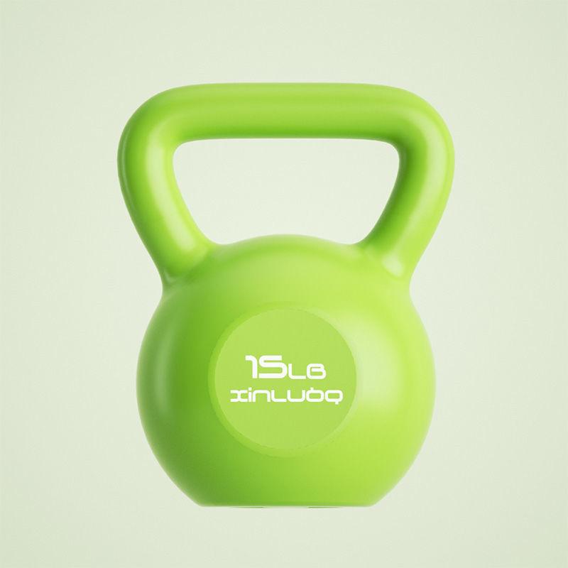 Kettlebell Weights Strength Training Wide Handle Kettlebell with Palm Guard Wrist Guard for Men Women 15lb   6.8kg Green