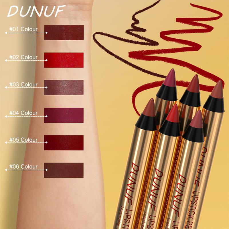 Matte Brown Lipstick Pencil Crayon Lip Liner Non-stick Cup Lipliner Pen Velvet Lip Outline Contour Lasting Waterproof Makeup