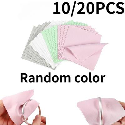10/20pcs Polish Polishing Cloth Silver Color Cleaning  Polishing Cloth Soft Clean Wipe Wiping Cloth, Suitable for Wiping Jewelry