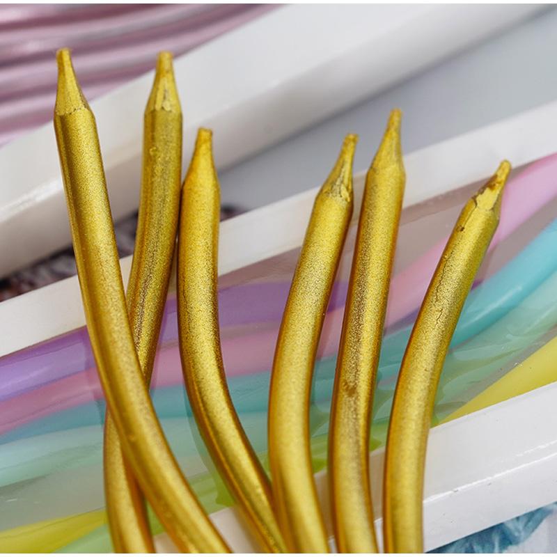 Candle Party Event  6pcs Curved Cake Candles  Original Birthday Wedding Decoration Festive Supplies