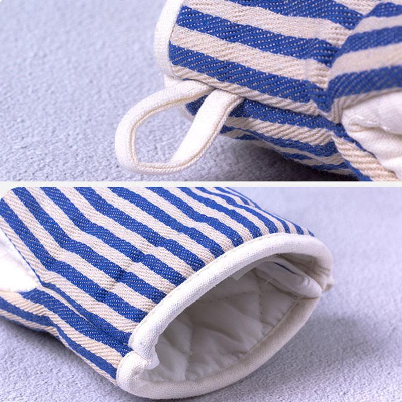 1 Stück Gestreifte Einfache Haushaltsküche Ofenhandschuhe Hohe Temperaturbeständigkeit Mikrowellenhandschuhe Dick Anti-Verbrühung Backhandschuh