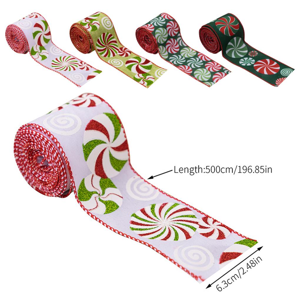 Cloth Sparkling Candy Vine Woven Ribbon Christmas Decorating DIY Crafts Christmas Wire Edge Ribbon