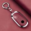 Metal Leather Car Remote Key Cover Case Holder Shell Chain Fob For New C260L E300L S400L EQE GLC CLE C E S Class
