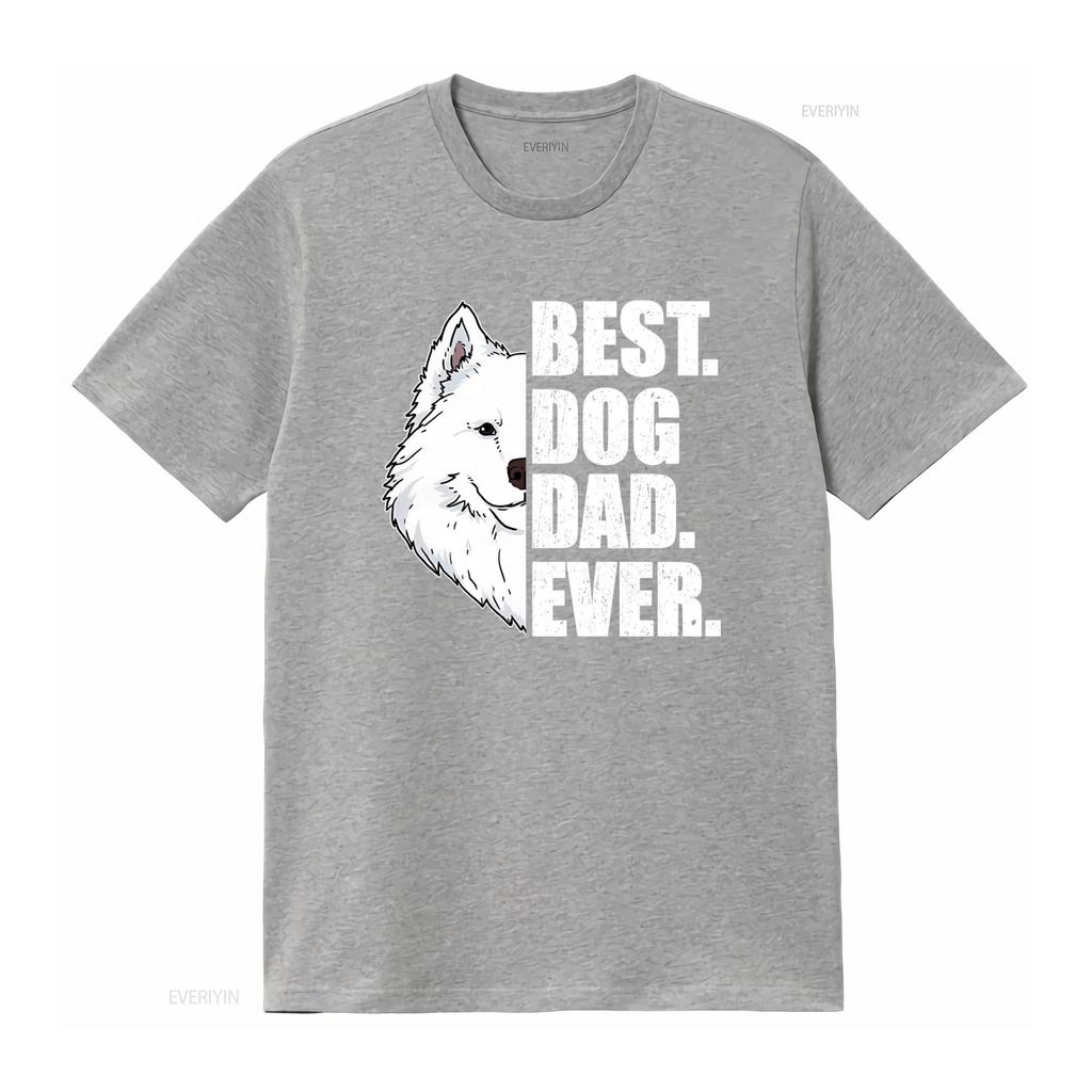 Best Dog Dad Ever Samoyed Lover Pet T Shirt for  vintage Washed Stylish graphic streetwear Versatile Top For Everyday Wear