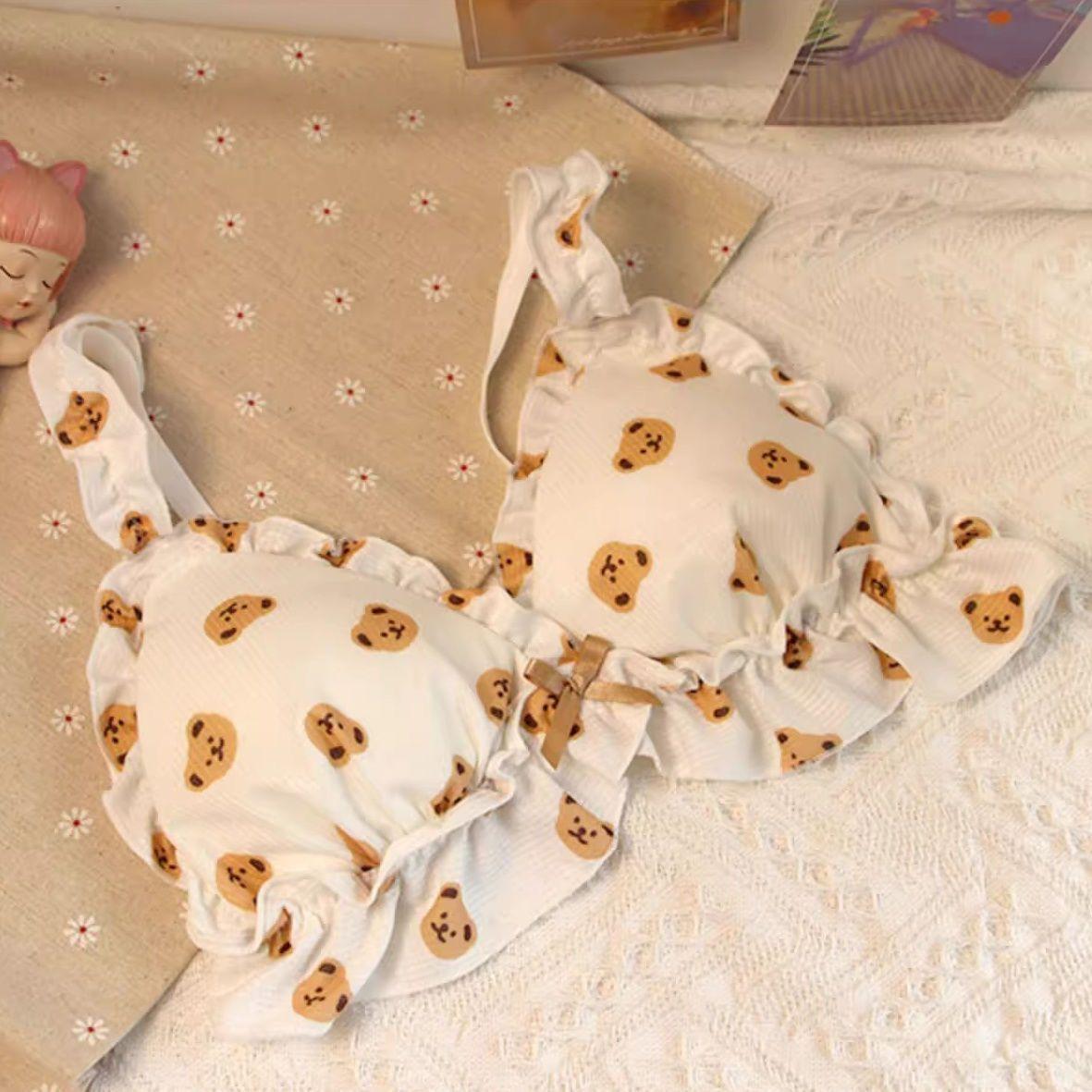 

Милые мультяшные бюстгальтеры для девочек нижнее белье Push Up Wireless нижнее белье бюстгальтер с открытой спиной 38/85AB