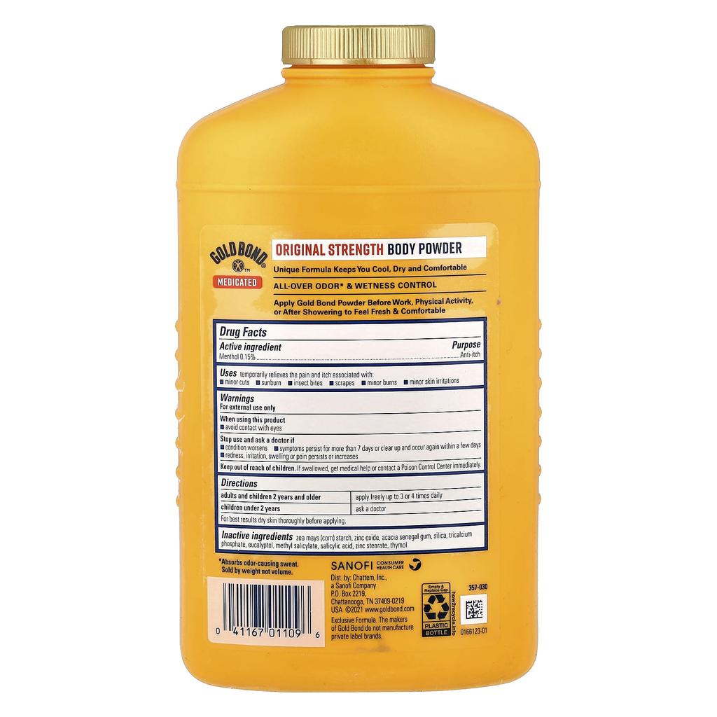 Body Powder, Triple Action Formula, Original Strength, 283G(10Oz)