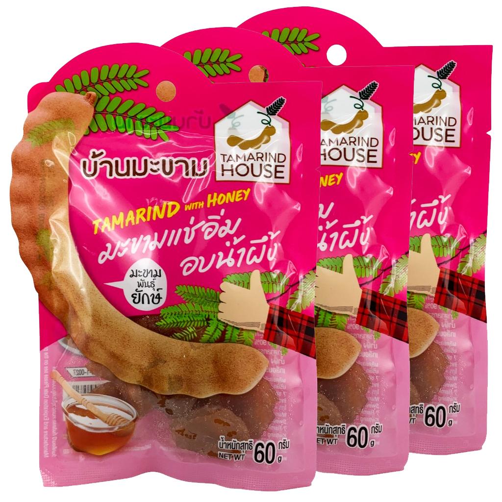 Tamarind House Honey Tamarind Spicy 45 G. / Tamarind with Honey 60 G. X 1 / 2 / 3 / 6 / 12 Pcs - Thai Snack