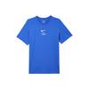 Nike Big Swoosh Logo Print Sport Casual Crew Neck Short Sleeve T-Shirt American Retro Dopamine Men Tops Blue DZ2882-405