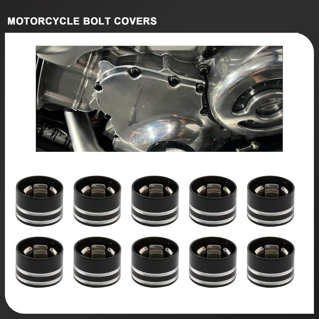 10PCS Motorcycle Bolt Covers Aluminum Engine Topper Caps for Harley Twin Cam Touring Road King Electra Glide Street Glide Dyna Softail Sportster 883
