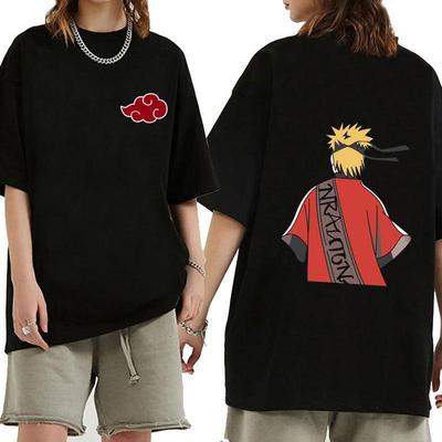 Japanese Anime Naruto T-shirt Men Kawaii Harajuku Manga Graphic Tops Tees Uchiha Itachi Sasuke Printed Summer Tshirts Unisex Casual Streetwear
