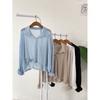 Honey J Loose Fit Collar Button Sheer Cardigan 4 Colors