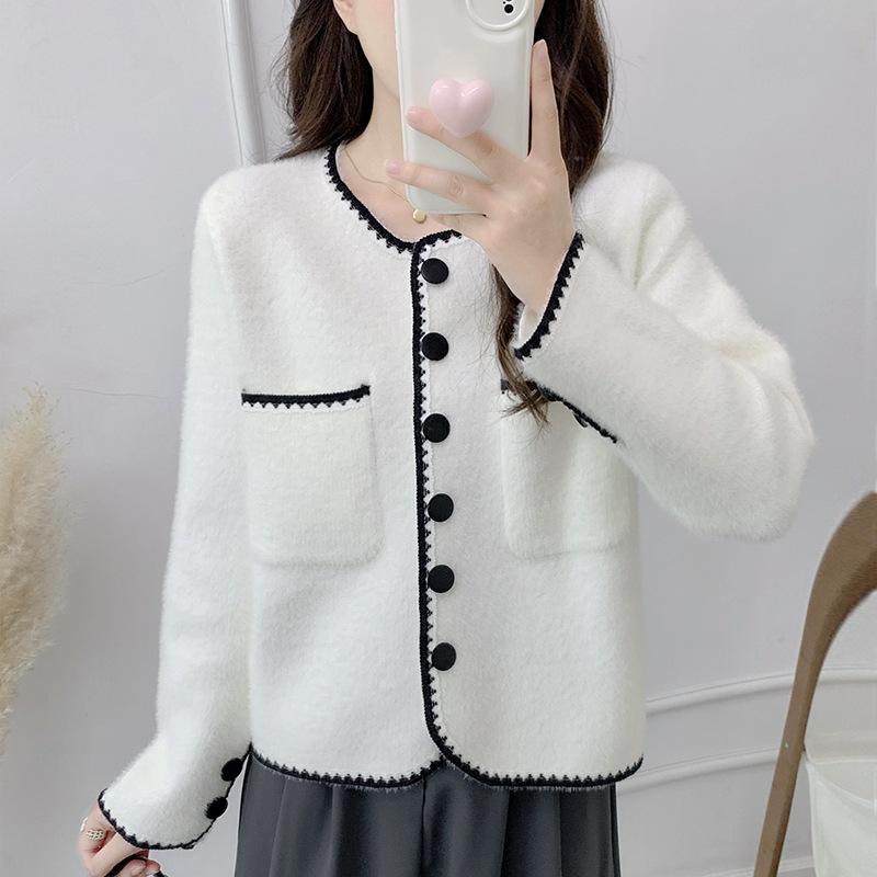 

Женская осенняя куртка из искусственного норкового бархата, новая, маленькая, высококлассная, с изысканным темпераментом, высококлассный топ one size fits all