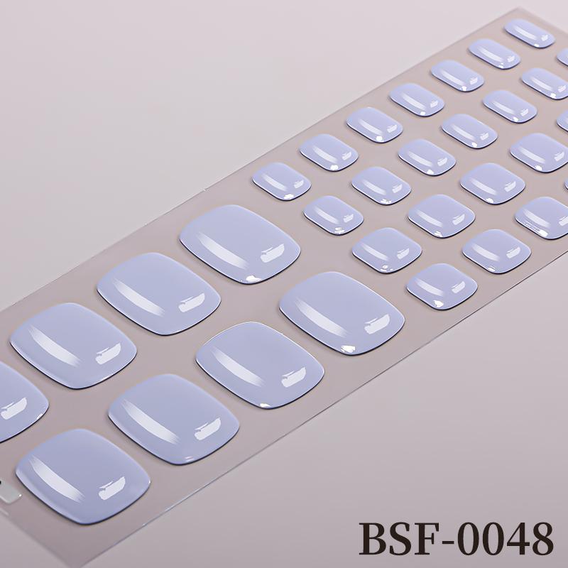 Popular Style New 3D Waterproof Nail Sticker Plastic UV Free Nail Wraps Toe Wraps