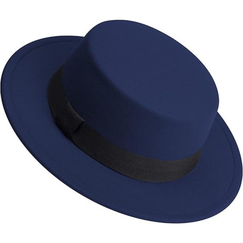 JYL TS DIY Французская шляпа Дышащая Ковбойская кепка Войлок Navyblue_M(56-58cm) индиго красителя