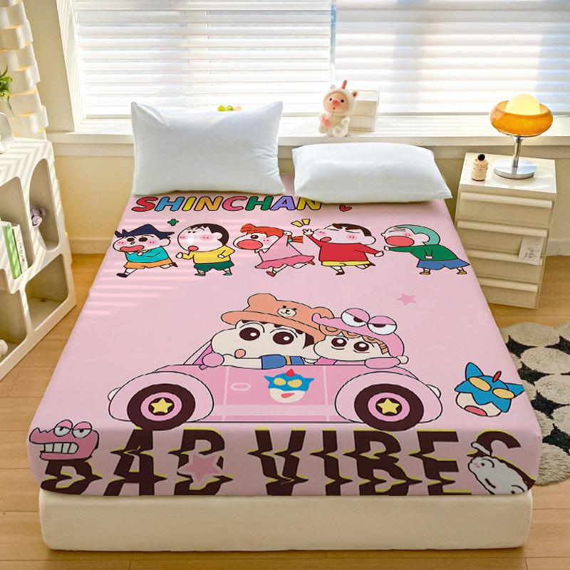 Cartoon Crayon-Shin-Chan Soft Bedding Fitted Sheet Deep Pocket 30Cm,3D Pattern Fitted Sheets Fade Resistant Multiple Sizes