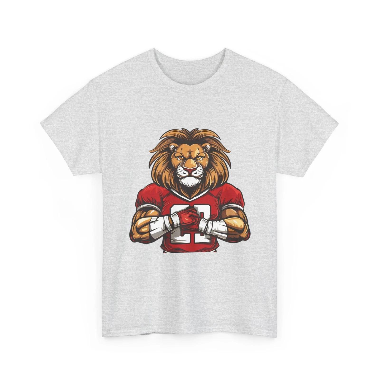 Lion Football Player T-Shirt | Mascot Jersey Game Day Tee S