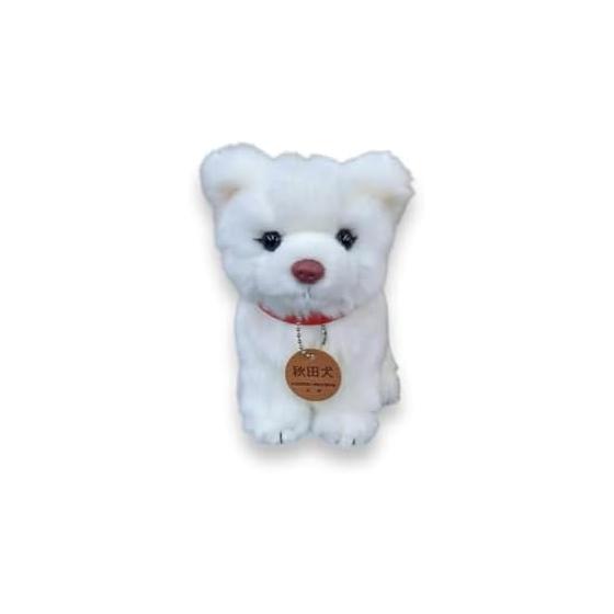 Toddling Akita Inu White Fur Stuffed Toy D0066 Size: Approximately H16cm